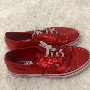 red sequin vans